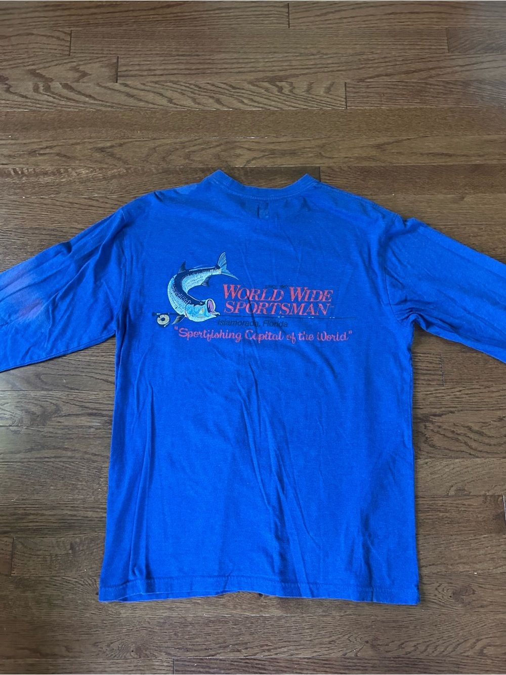 Bass Pro Shops/World Wide Sportsman Royal Blue Long Sleeve Fishing Graphic Tee